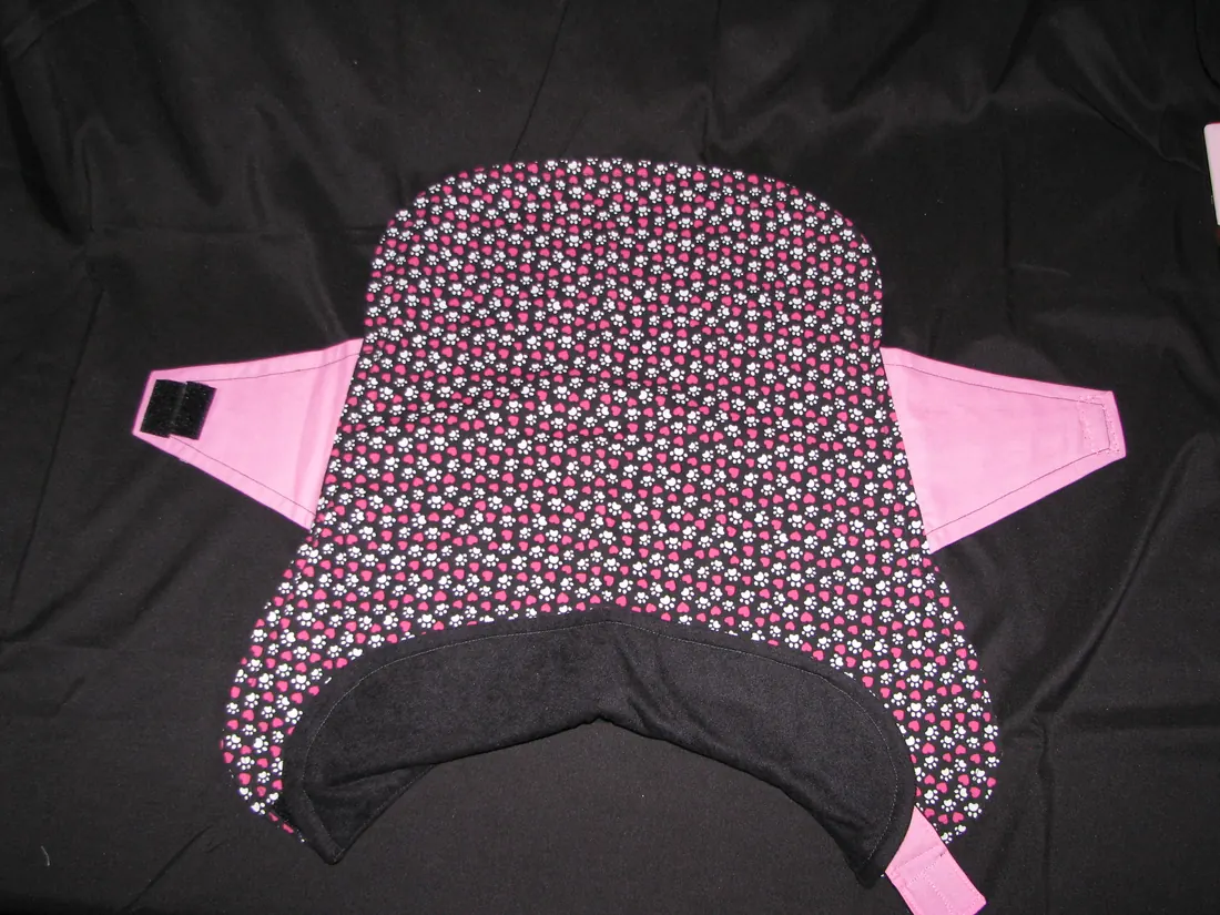 Pink and White Paws and Red Hearts — new coat view