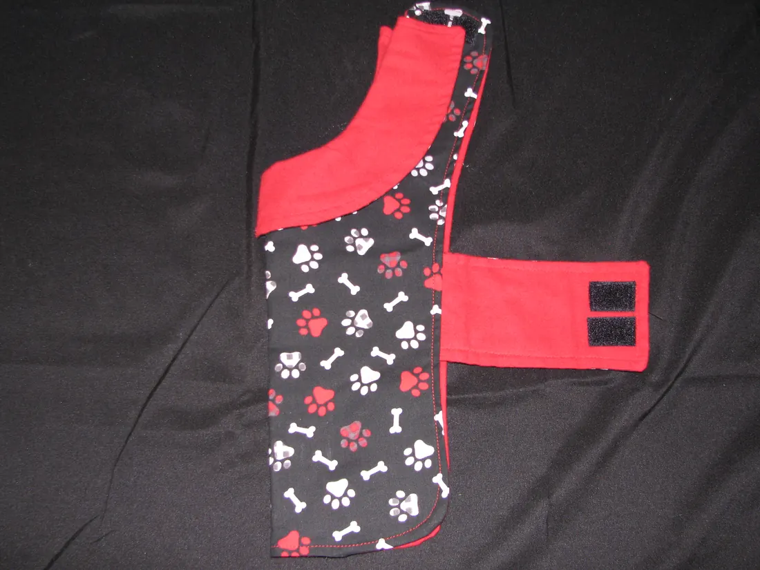 Red and Black Bones and Paws — new coat view