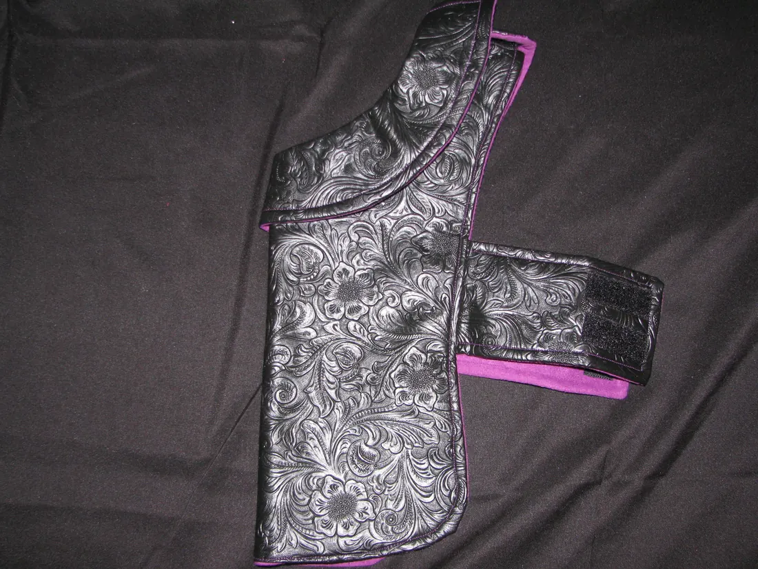 Purple Stamped Black Leather — new coat view
