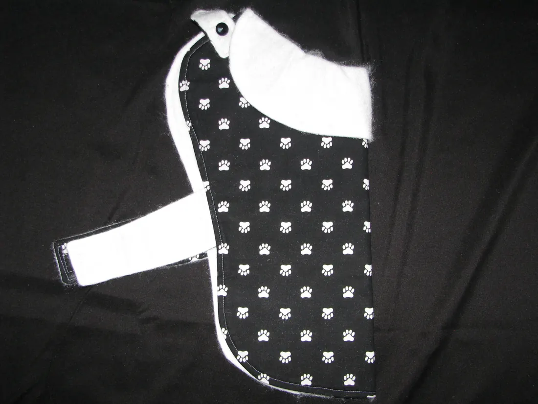 Black and White Paw Prints — new coat view